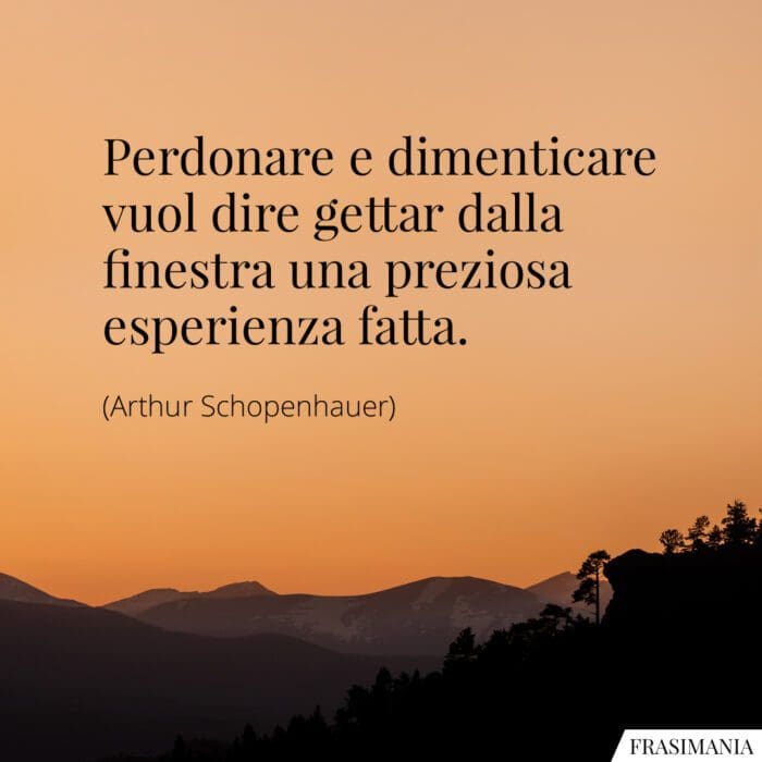 Frasi perdonare dimenticare esperienza Schopenhauer