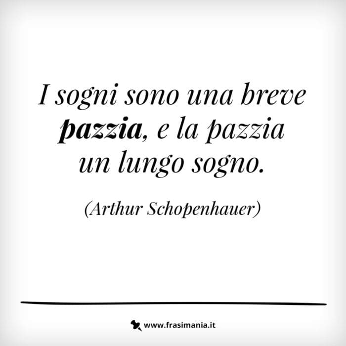 I sogno sono una breve pazzia, e la pazzia un lungo sogno.