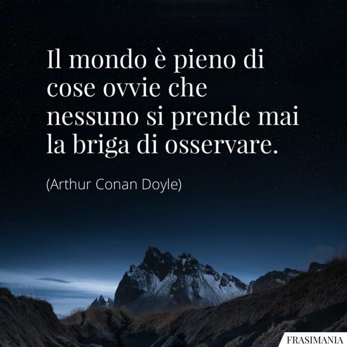 Il mondo è pieno di cose ovvie che nessuno si prende mai la briga di osservare.