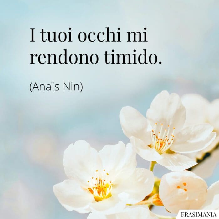 I tuoi occhi mi rendono timido.