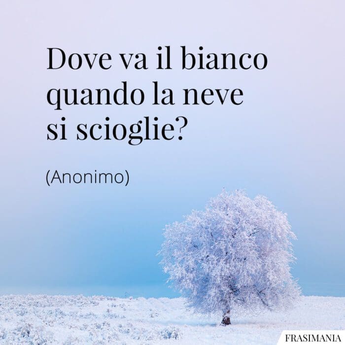 Frasi bianco neve scioglie