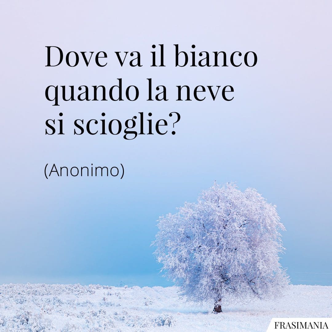 Dove va il bianco quando la neve si scioglie?