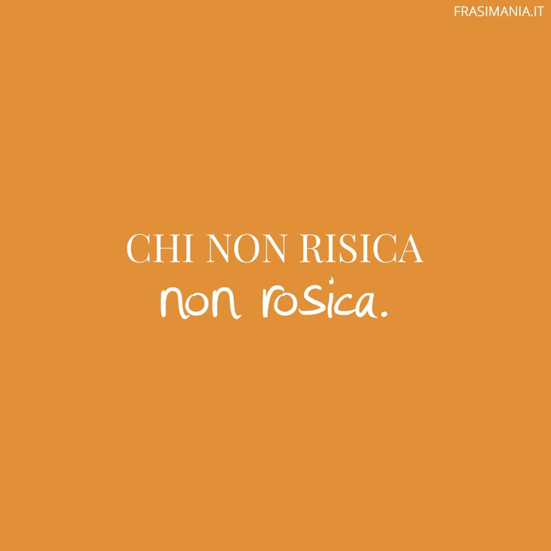 Chi non risica non rosica.