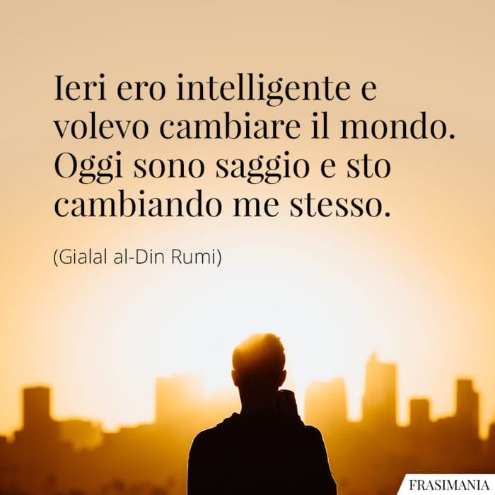 Frasi intelligente mondo saggio Rumi