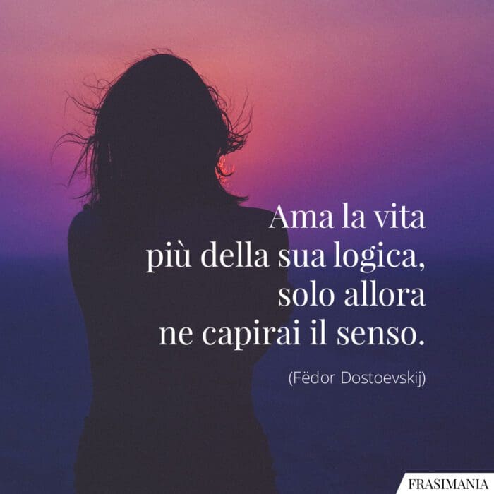 Ama la vita più della sua logica, solo allora ne capirai il senso.