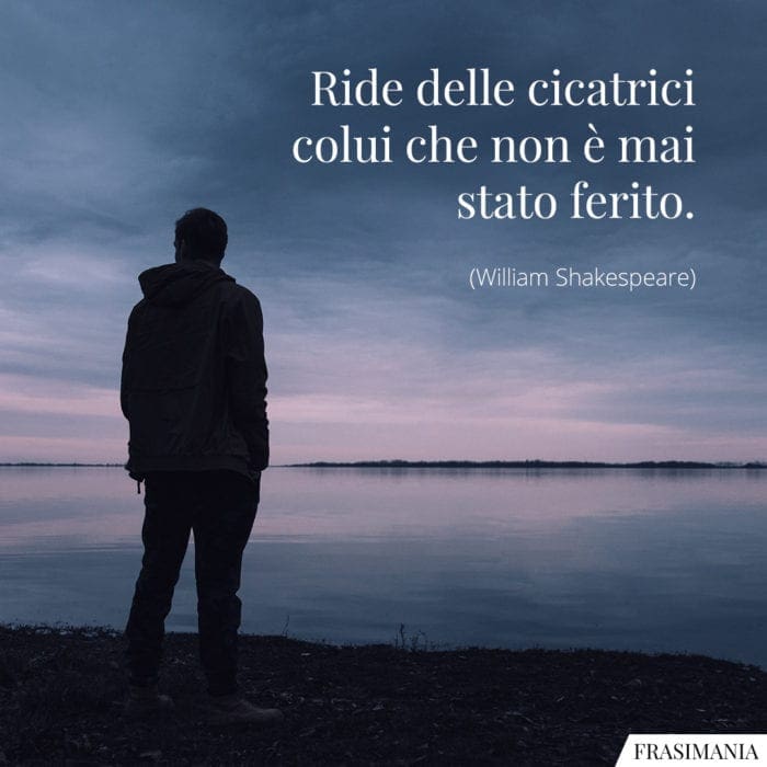 Ride delle cicatrici colui che non è mai stato ferito.