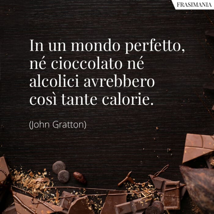 In un mondo perfetto, né cioccolato né alcolici avrebbero così tante calorie.