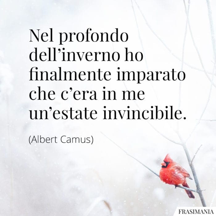 Nel profondo dell’inverno ho finalmente imparato che c’era in me un’estate invincibile.