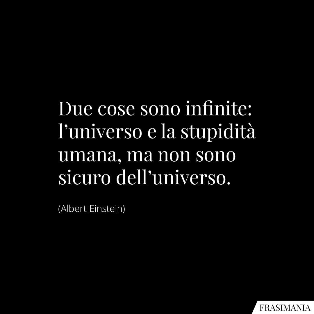 Due cose sono infinite: l'universo e la stupidità umana, ma non sono sicuro dell'universo.