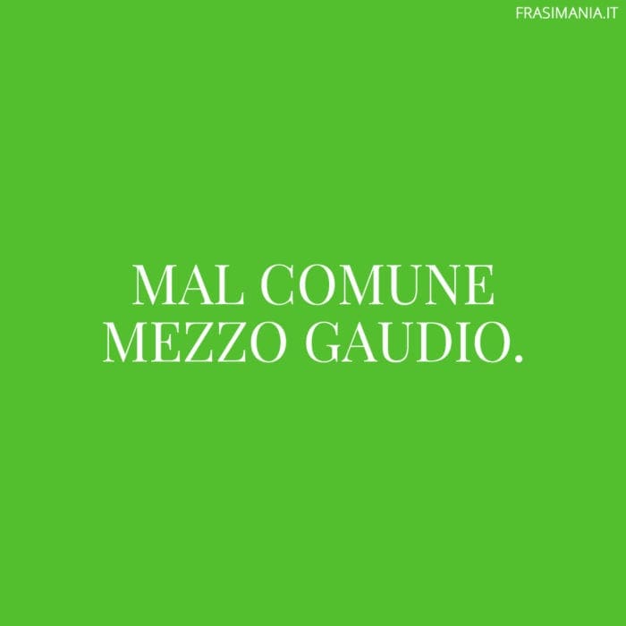 Mal comune mezzo gaudio.