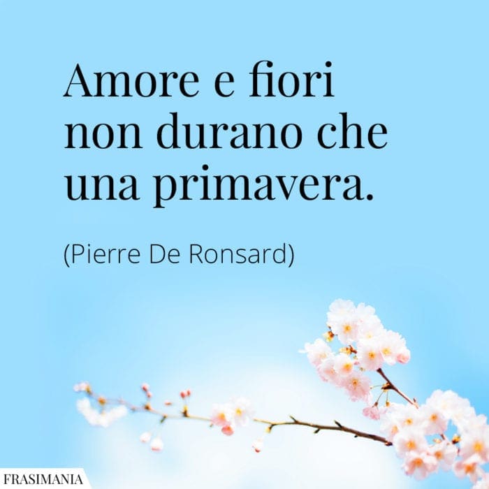 Amore e fiori non durano che una primavera.