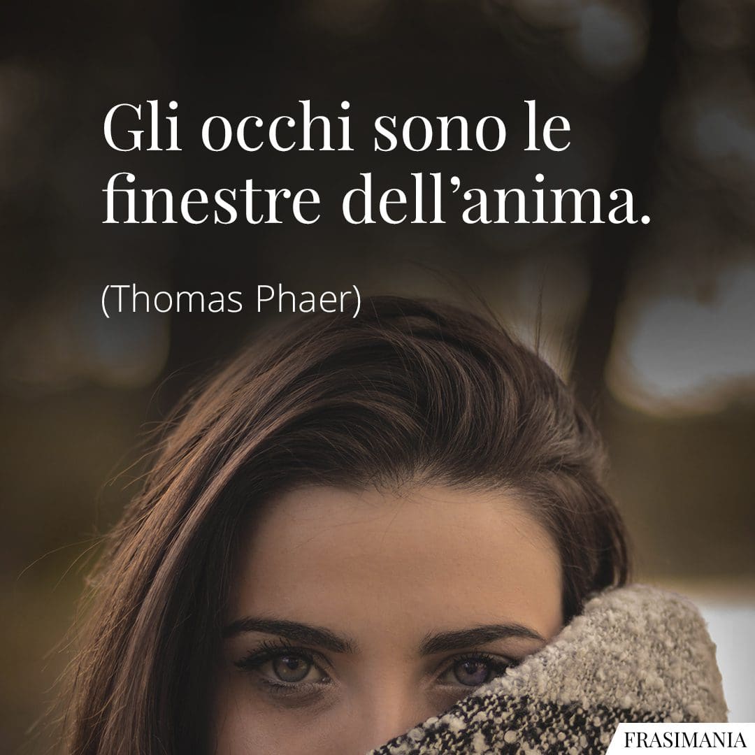 Gli occhi sono le finestre dell'anima.