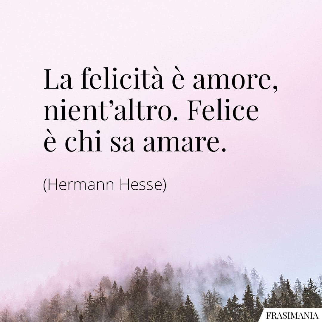 La felicità è amore, nient'altro. Felice è chi sa amare.