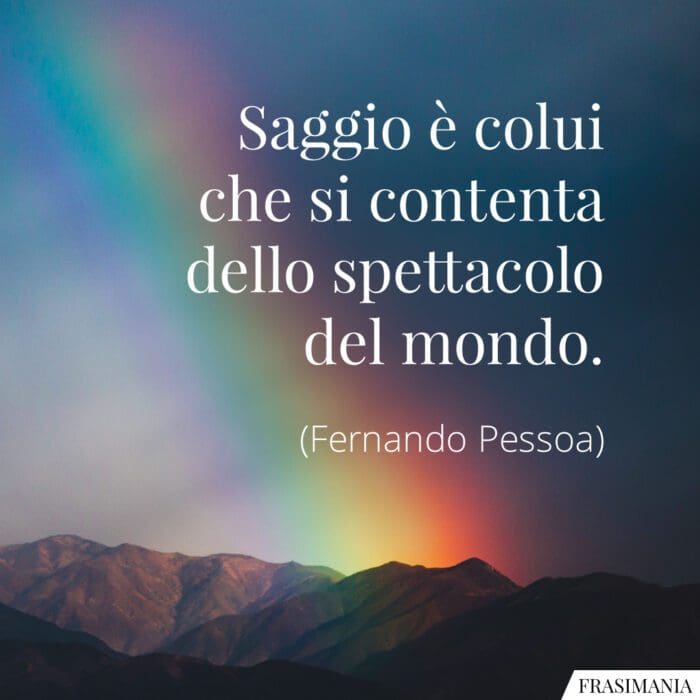 Saggio è colui che si contenta dello spettacolo del mondo.
