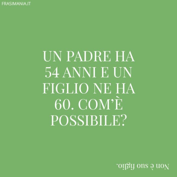 Un padre ha 54 anni e un figlio ne ha 60. Com'è possibile?