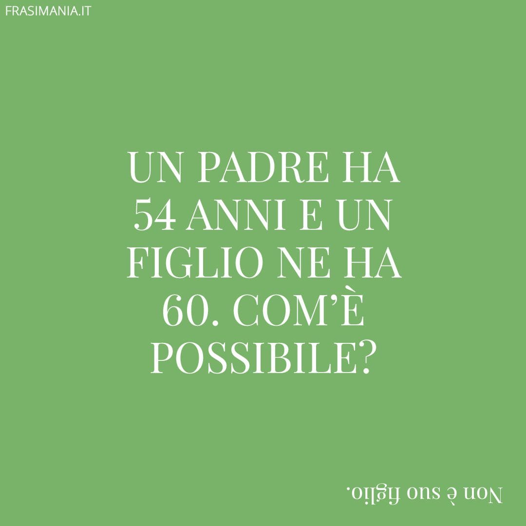 Un padre ha 54 anni e un figlio ne ha 60. Com'è possibile?
