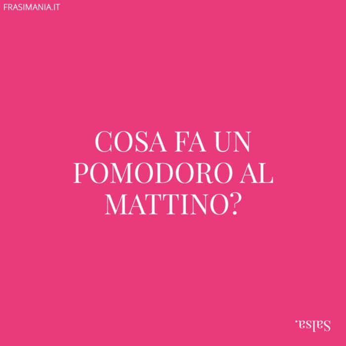 Cosa fa un pomodoro al mattino?