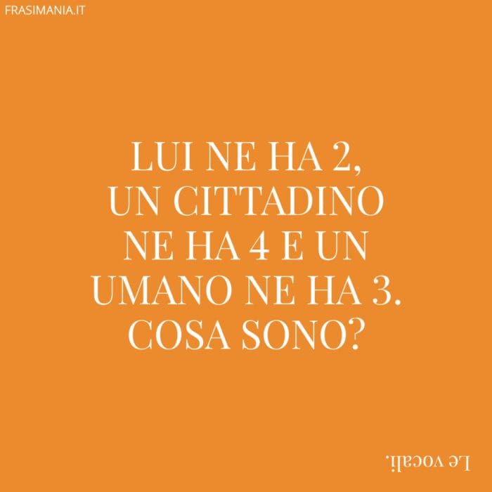 Lui ne ha 2, un cittadino ne ha 4 e un umano ne ha 3. Cosa sono?