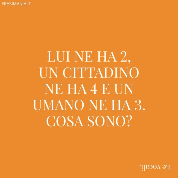 Lui ne ha 2, un cittadino ne ha 4 e un umano ne ha 3. Cosa sono?