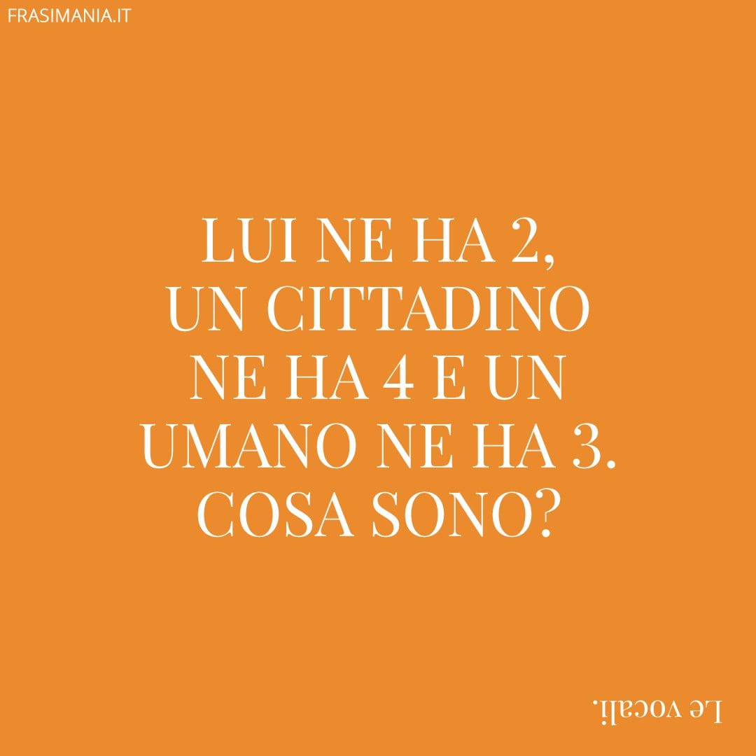 Lui ne ha 2, un cittadino ne ha 4 e un umano ne ha 3. Cosa sono?