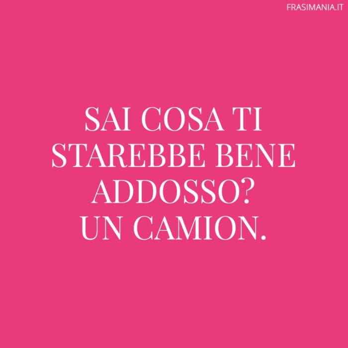 Sai cosa ti starebbe bene addosso? Un camion.