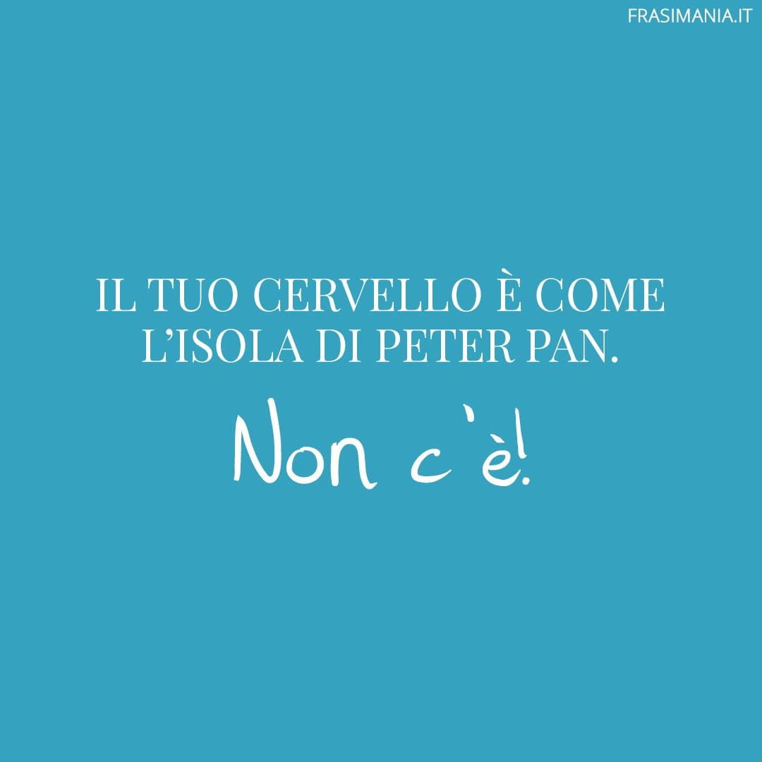 Il tuo cervello è come l'isola di Peter Pan. Non c'è!