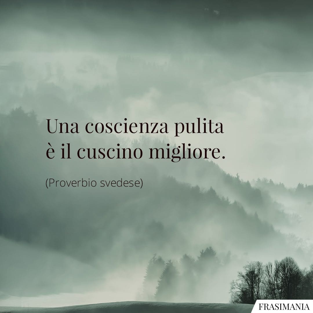 Una coscienza pulita è il cuscino migliore.