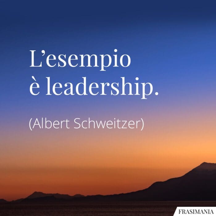 L'esempio è leadership.