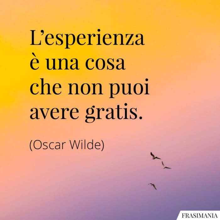 Frasi esperienza gratis Wilde