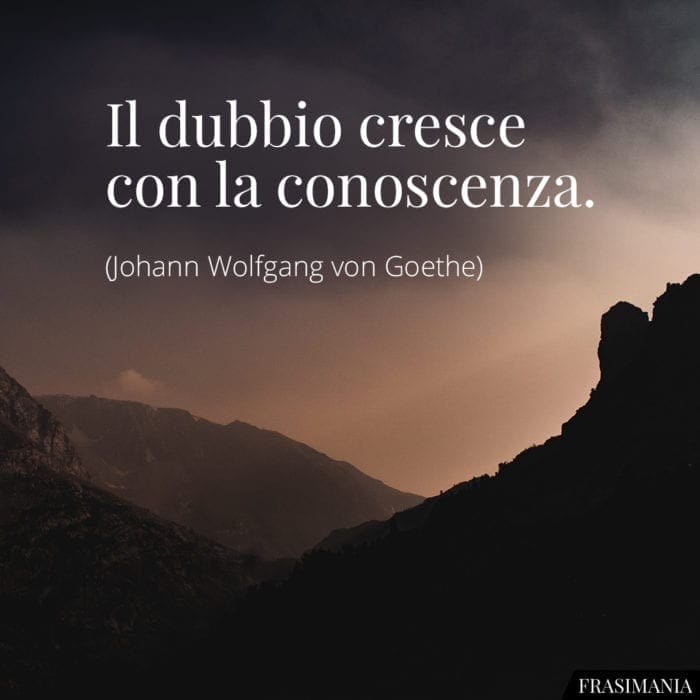 Frasi dubbio conoscenza Goethe