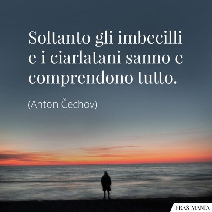 Soltanto gli imbecilli e i ciarlatani sanno e comprendono tutto.