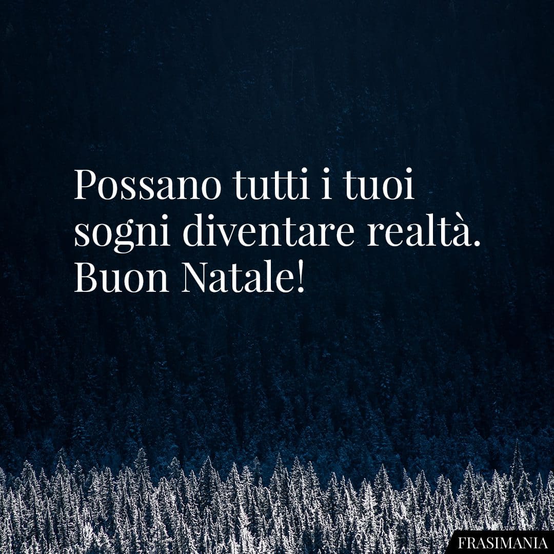 Possano tutti i tuoi sogni diventare realtà. Buon Natale!