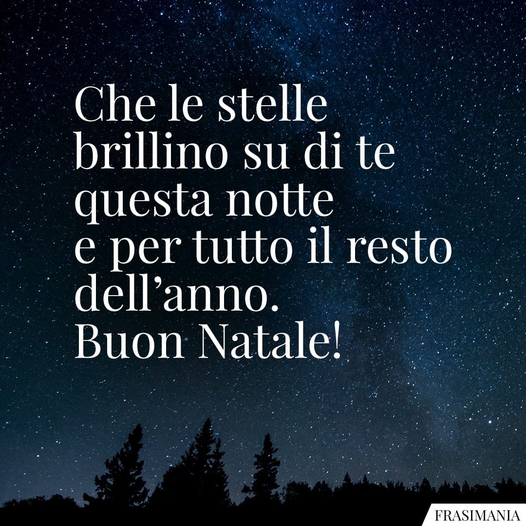 Che le stelle brillino su di te questa notte e per tutto il resto dell'anno. Buon Natale!