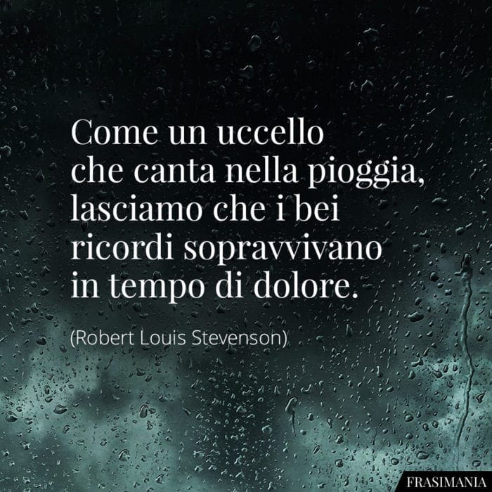 Come un uccello che canta nella pioggia, lasciamo che i bei ricordi sopravvivano in tempo di dolore.