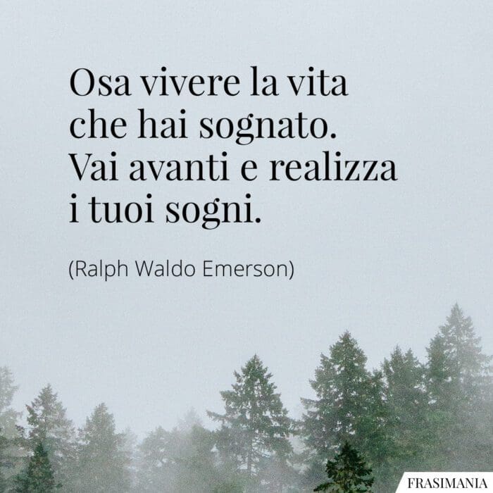 Osa vivere la vita che hai sognato. Vai avanti e realizza i tuoi sogni.