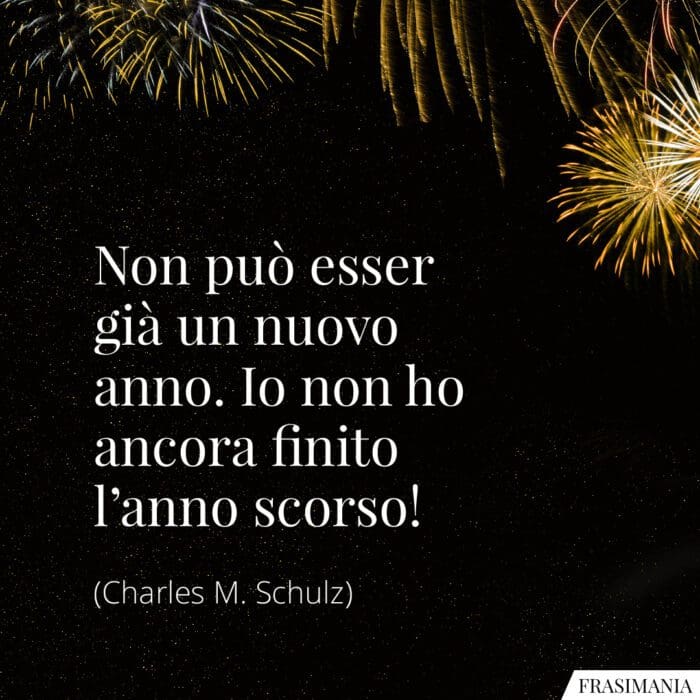 Non può esser già un nuovo anno. Io non ho ancora finito l’anno scorso!