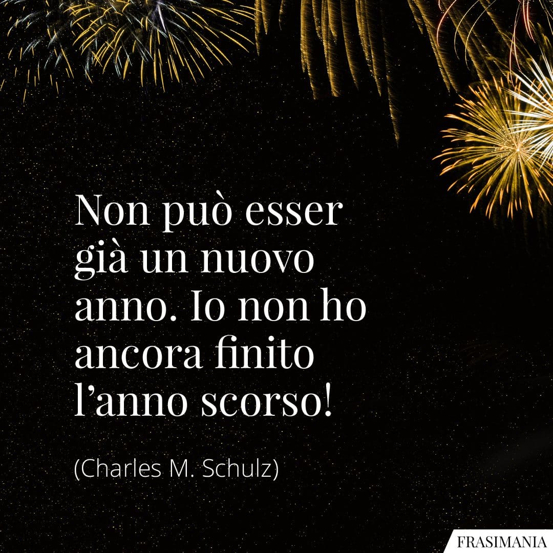 Non può esser già un nuovo anno. Io non ho ancora finito l'anno scorso!