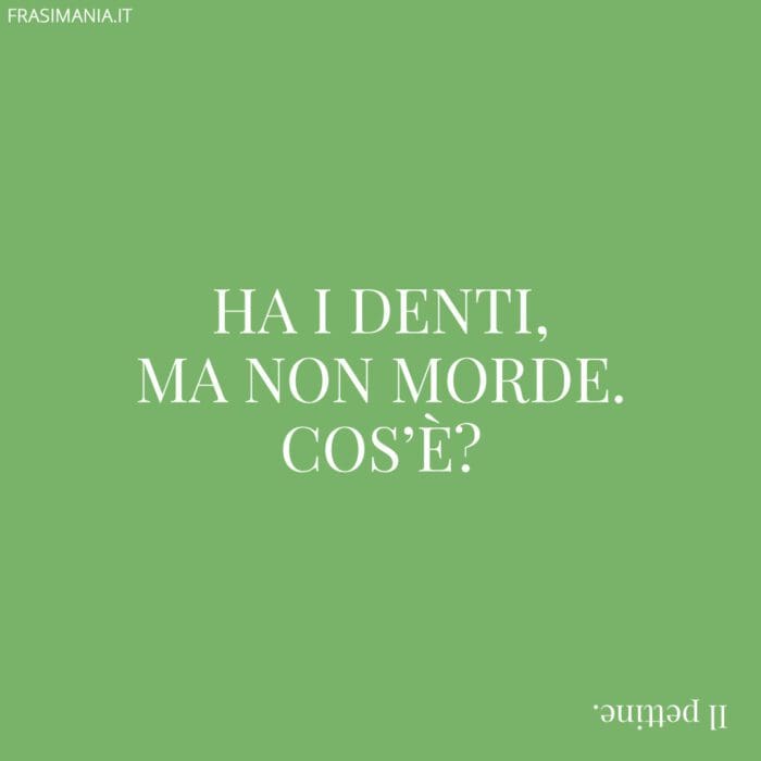 Ha i denti, ma non morde. Cos'è?