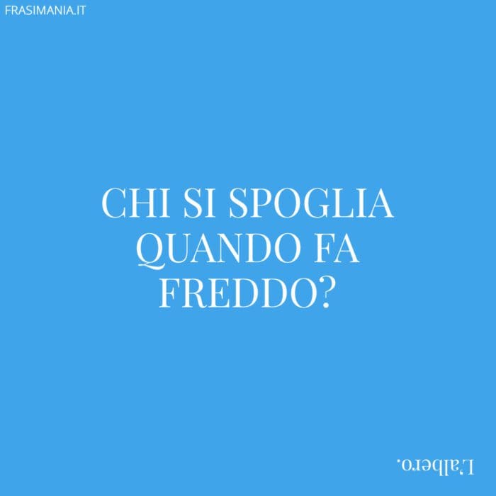 Chi si spoglia quando fa freddo?