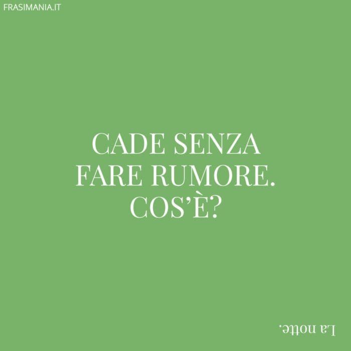 Cade senza fare rumore. Cos'è?