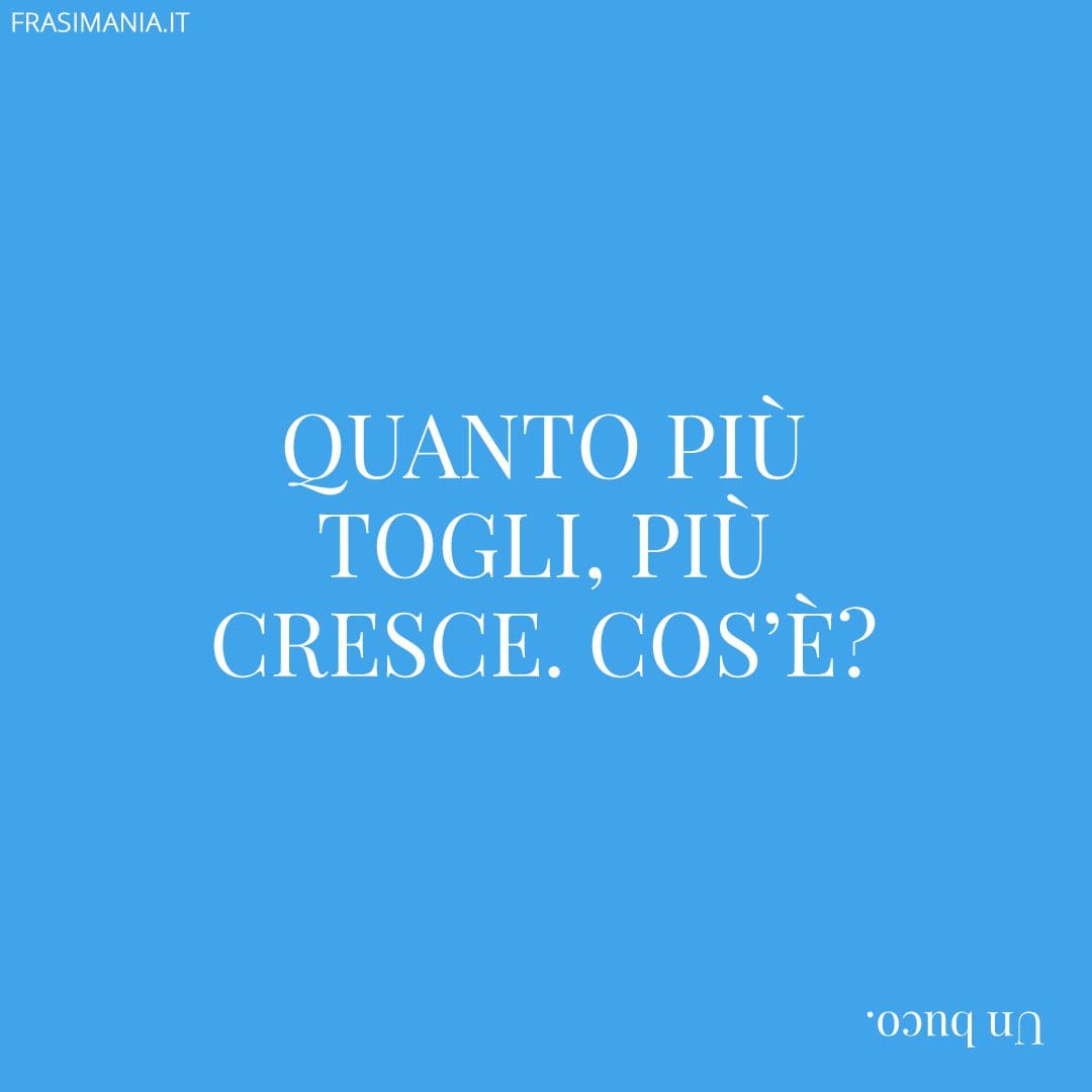 Quanto più togli, più cresce. Cos'è?