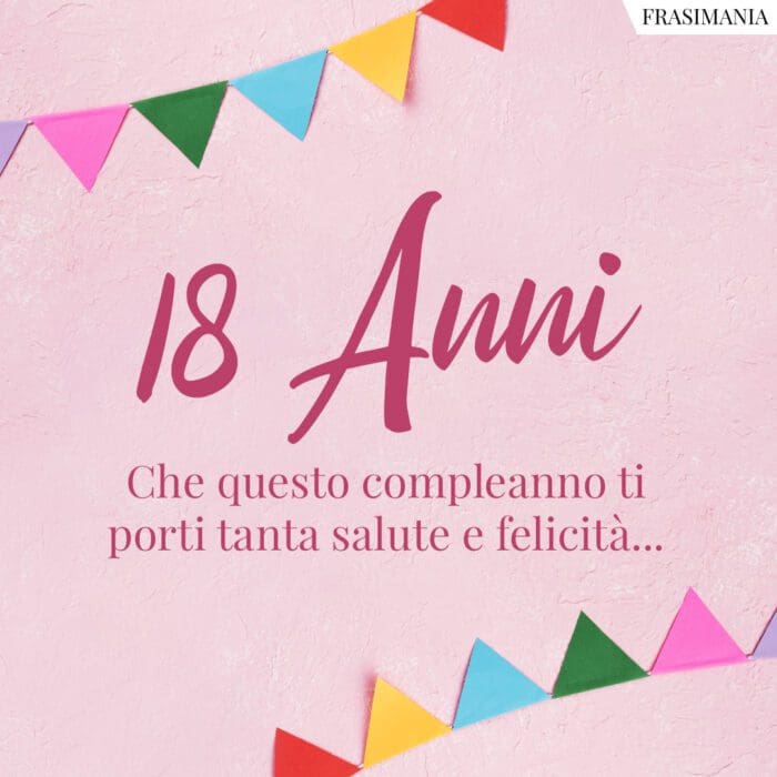 18 Anni. Che questo compleanno ti porti tanta salute e felicità…