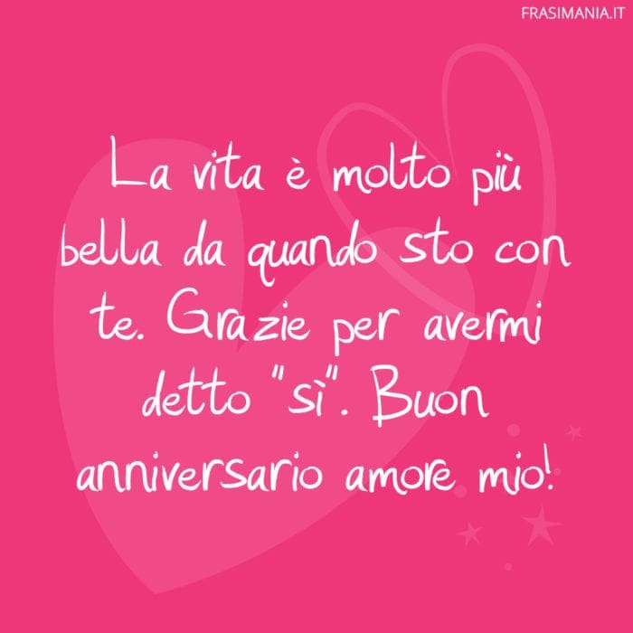 Frasi auguri anniversario amore grazie