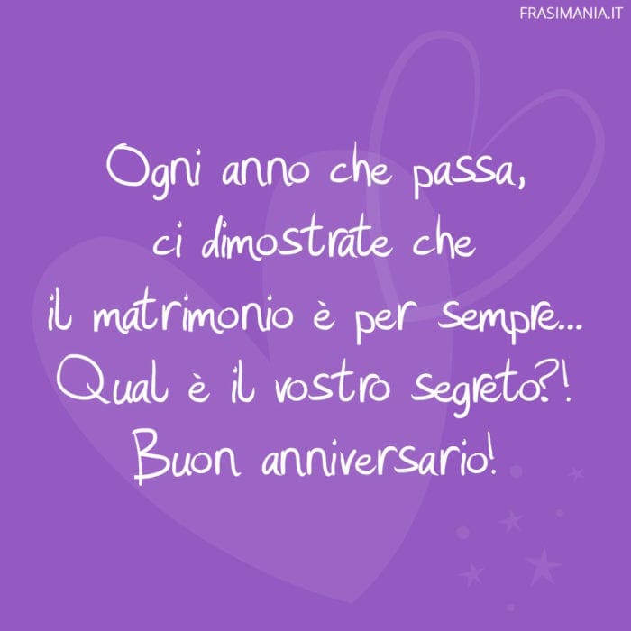 Frasi auguri anniversario segreto