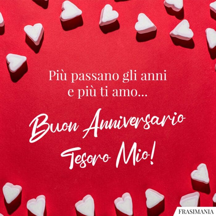 Frasi auguri anniversario tesoro