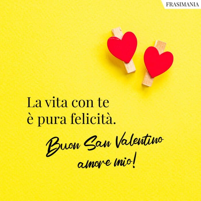 La vita con te è pura felicità. Buon San Valentino amore mio!