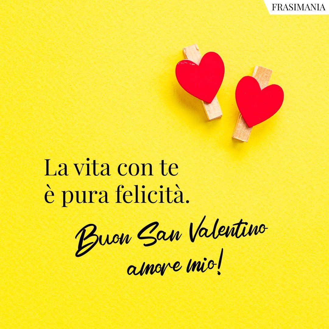 La vita con te è pura felicità. Buon San Valentino amore mio!