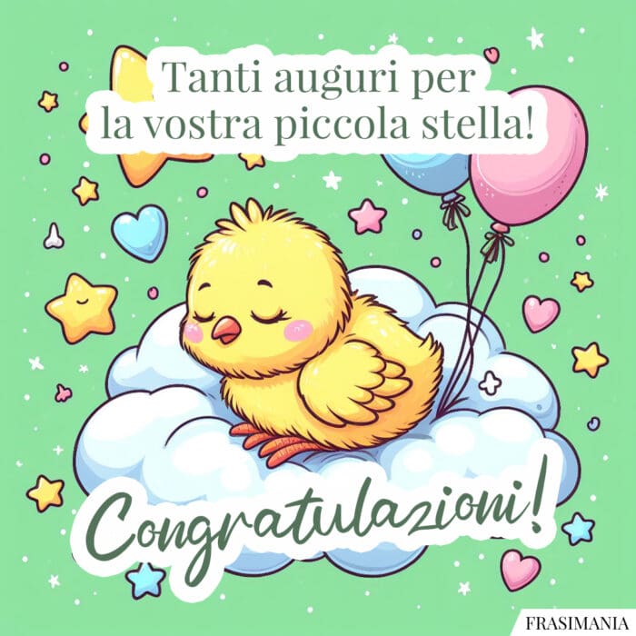 Tanti auguri per la vostra piccola stella! Congratulazioni!