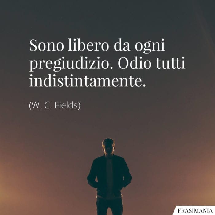 Frasi libero pregiudizio odio Fields