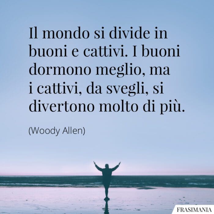 Il mondo si divide in buoni e cattivi. I buoni dormono meglio, ma i cattivi, da svegli, si divertono molto di più.